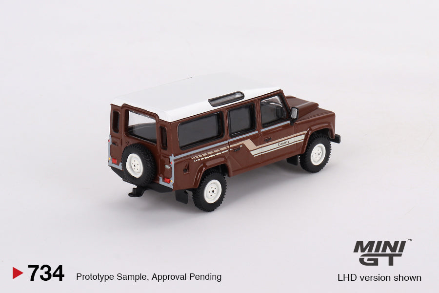 Mini GT #734 Land Rover Defender 110 1985 County Station Wagon RHD