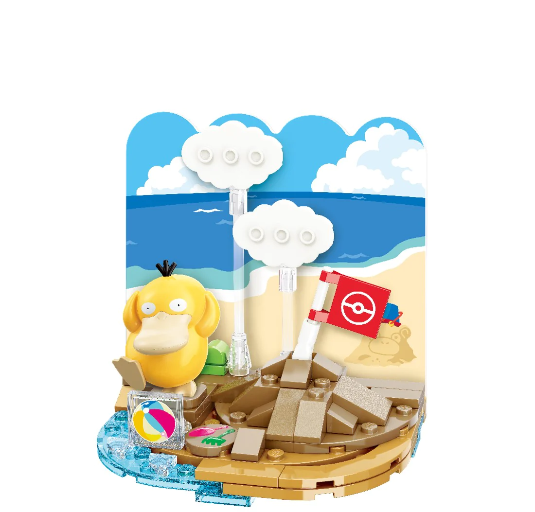 Qman Keeppley Building Blocks #K20223 Pokemon Relaxing sandcastle piling Psyduck