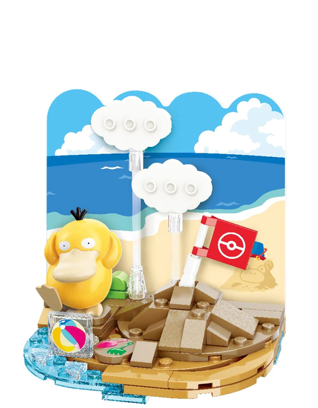 Qman Keeppley Building Blocks #K20223 Pokemon Relaxing sandcastle piling Psyduck