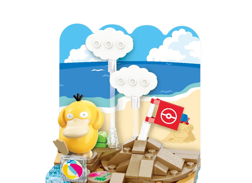 Load image into Gallery viewer, Qman Keeppley Building Blocks #K20223 Pokemon Relaxing sandcastle piling Psyduck
