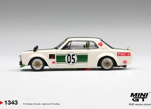 Load image into Gallery viewer, (Pre-order) Mini GT #1343 Nissan Skyline LB-WORKS "HAKOSUKA" White/Green RHD
