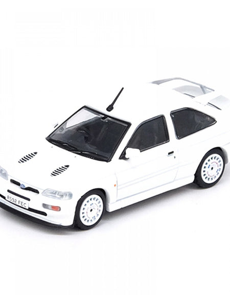 INNO64 1/64 FORD ESCORT RS COSWORTH WHITE LHD DIECAST WITH OZ RALLY RACING WHEEL