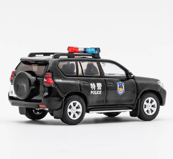 GCD 1/64 Toyota Land Cruiser Prado 150 S.W.A.T version Black LHD with Accessory