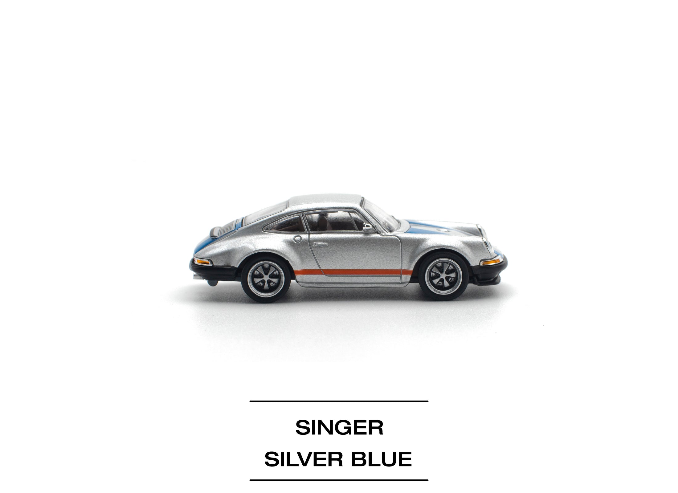 POPRACE 1/64 SINGER SILVER/BLUE Diecast Model Car