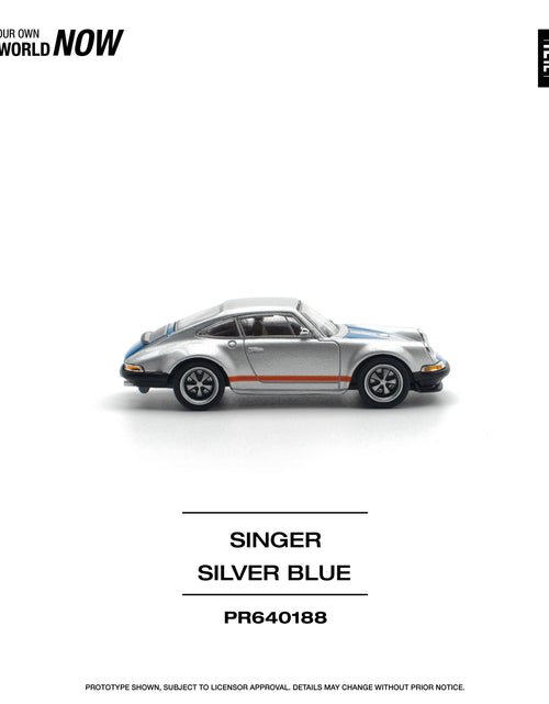 Load image into Gallery viewer, POPRACE 1/64 SINGER SILVER/BLUE Diecast Model Car
