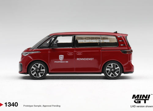 Load image into Gallery viewer, (Pre-order) Mini GT #1340 Volkswagen ID.Buzz Porsche Renndienst Red LHD
