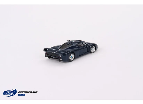 Load image into Gallery viewer, BBR Model 1:64 Maserati MC12 Stradale Blue Metallic w/ Stripe Car
