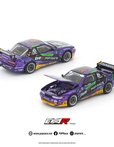 POPRACE 1/64 PANDEM S13 EVA RT TEST TYPE-01 Diecast Model Car