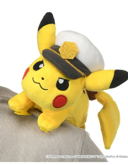 Load image into Gallery viewer, Takara Tomy Pokemon Soft Plush Toy Captain Pikachu on Shoulder
