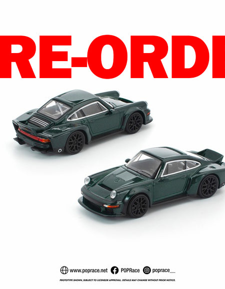 (Pre-order) POPRACE 1/64 SINGER DLS TURBO (ROAD) GREEN Diecast Model Car