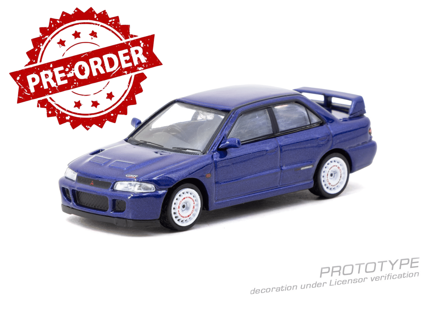 (Pre-order) Tarmac Works Mitsubishi Lancer GSR Evolution II Blue Diecast Model