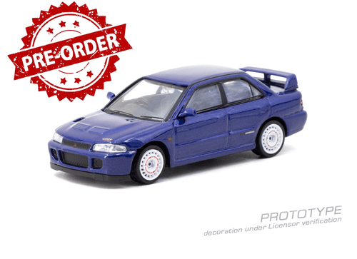 Load image into Gallery viewer, (Pre-order) Tarmac Works Mitsubishi Lancer GSR Evolution II Blue Diecast Model
