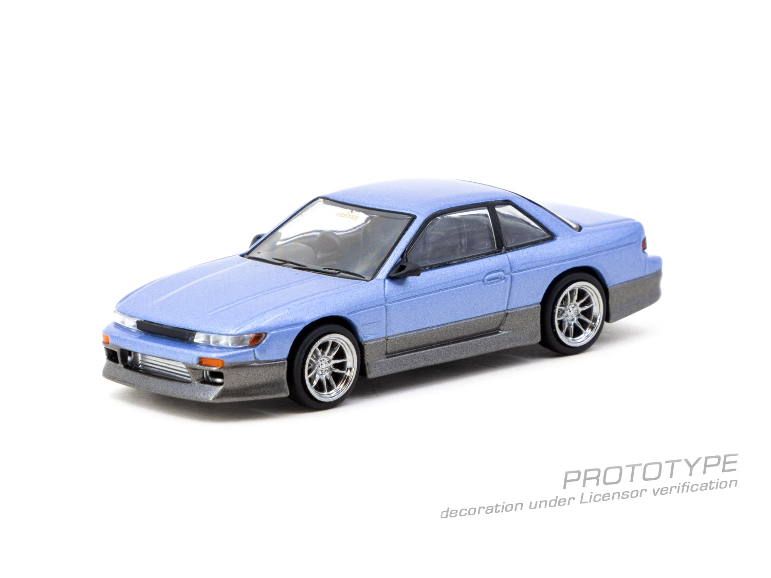 Tarmac Works 1/64 VERTEX Nissan Silvia (S13) Blue / Grey Model Car