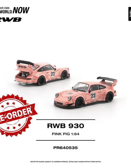 (Pre-order) POPRACE 1/64 - RWB 930 "PINK PIG" Diecast Model Car