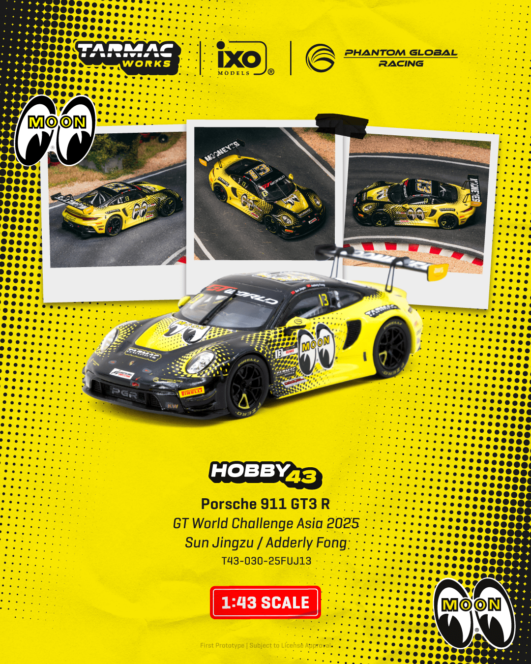 (Pre-order) Tarmac Works 1/43 Porsche 911 GT3 R GT World Challenge Asia 2025