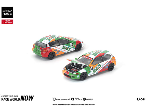 Load image into Gallery viewer, (Pre-order) POP RACE 1/64 HONDA CIVIC (EG6) JACCS Diecast Model Car #PR640465
