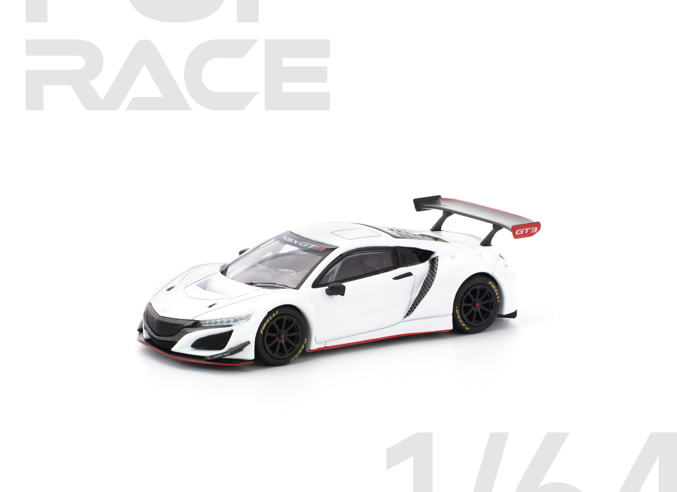 (Pre-order) POPRACE 1/64 HONDA NSX GT3 EVO22 - WHITE Diecast Model Car