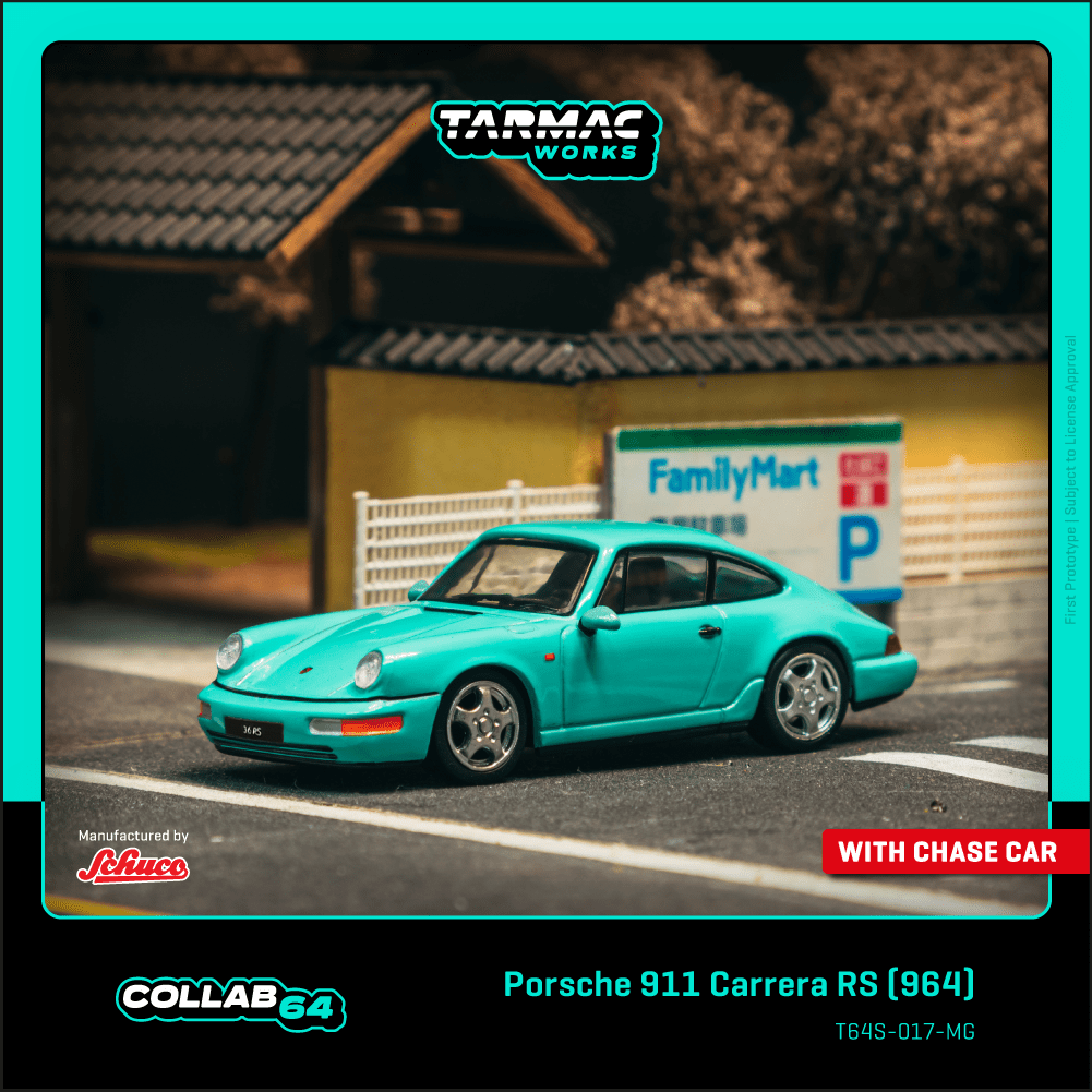 (Pre-order) Tarmac Works 1/64 Porsche 911 Carrera RS (964) Mint Green Model Car