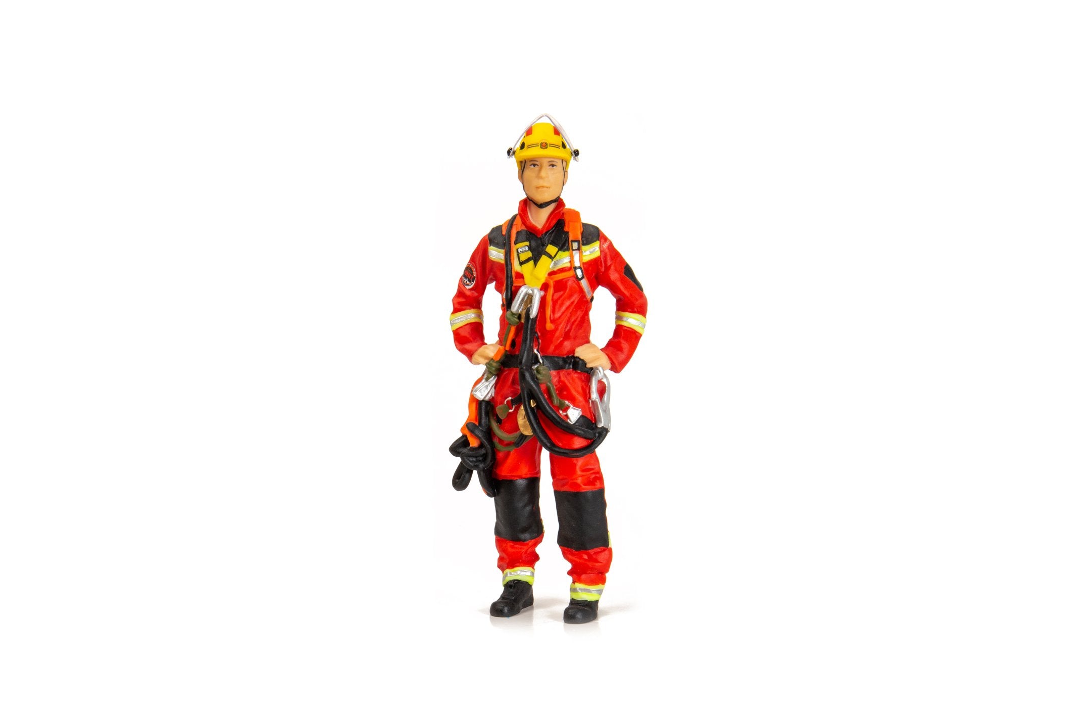 TINY 1/18 Resin Figure #21 Hong Kong Fireman Firefighter HART Red 10.3 cm Tall