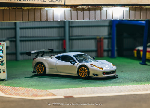 Load image into Gallery viewer, Tarmac Works 1/64 Ferrari 458 Italia GT3 White Diecast Model Car
