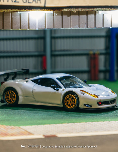 Load image into Gallery viewer, Tarmac Works 1/64 Ferrari 458 Italia GT3 White Diecast Model Car
