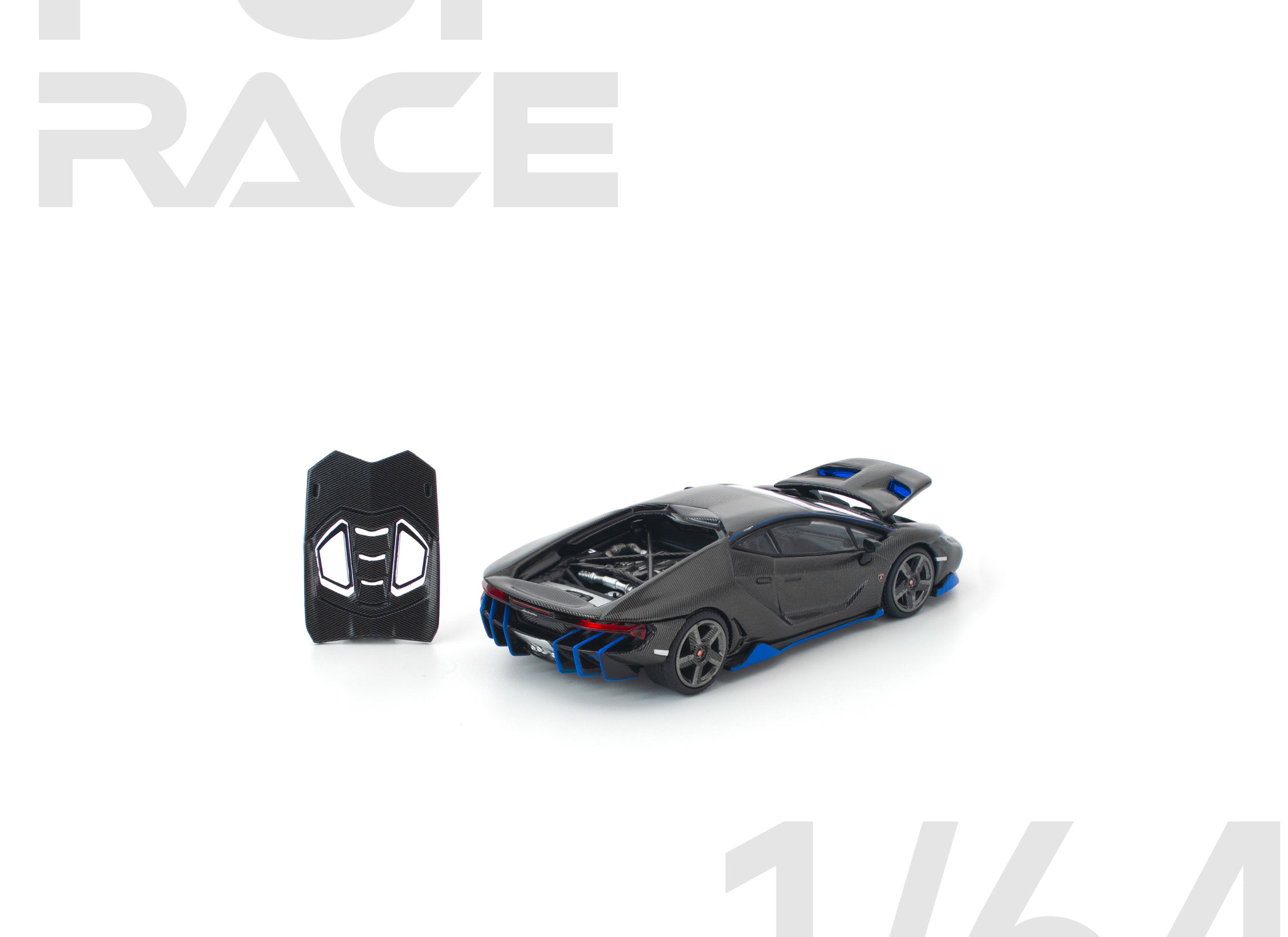 (Pre-order) POPRACE 1/64 LAMBORGHINI CENTENARIO CARBON BLUE Model Car #PR640438
