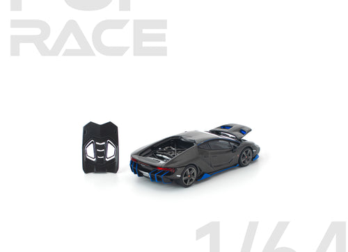 Load image into Gallery viewer, (Pre-order) POPRACE 1/64 LAMBORGHINI CENTENARIO CARBON BLUE Model Car #PR640438

