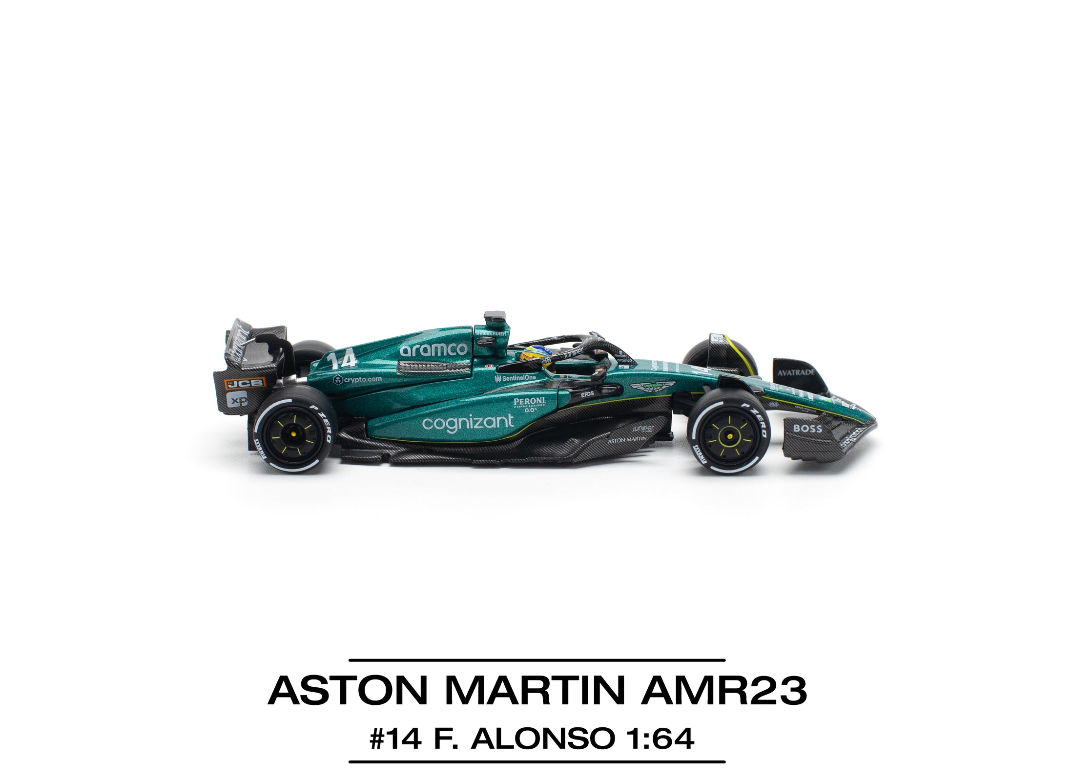 (Pre-order) POPRACE 1/64 ASTON MARTIN AMR23 F1 #14 F. ALONSO Model Car