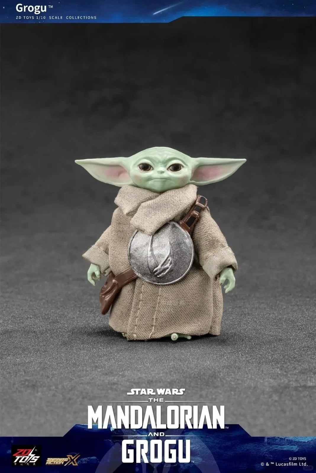 ZD Toys 1/10 Star Wars Action Figure The Mandalorian and Grogu - Grugo