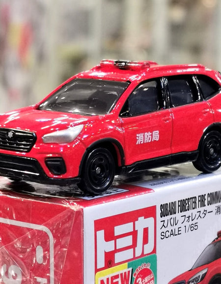 Takara Tomy Tomica No.99 1:65 Subaru Forester Fire Command Car Die-cast Model