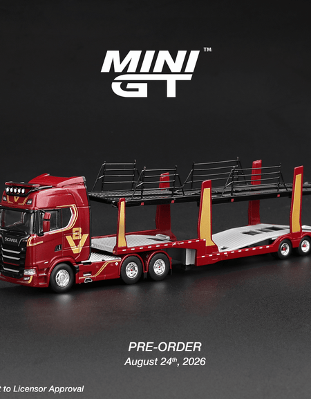 (Pre-order) Mini GT #1350 Scania 770S A6x4NA Car Transporter V8 50th Anniv. RHD