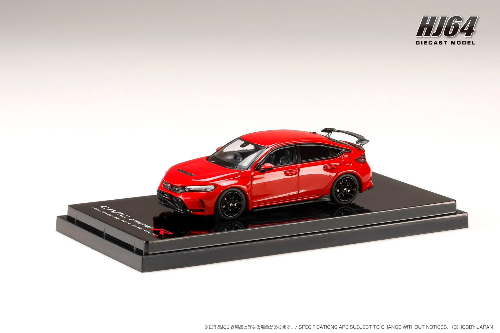 Hobby JAPAN 1/64 1/64 Honda CIVIC TYPE R (FL5) RACING BLACK Package RED Model