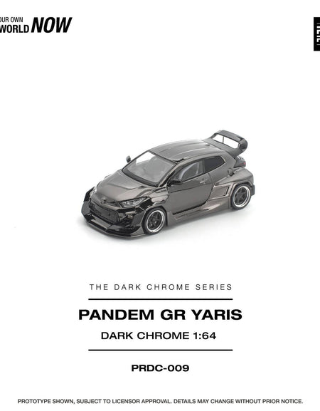 (Pre-order) POP RACE 1/64 PANDEM GR YARIS DARK CHROME Diecast Model Car PRDC-009
