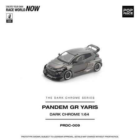 (Pre-order) POP RACE 1/64 PANDEM GR YARIS DARK CHROME Diecast Model Car PRDC-009