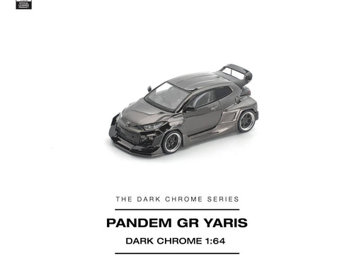 Load image into Gallery viewer, (Pre-order) POP RACE 1/64 PANDEM GR YARIS DARK CHROME Diecast Model Car PRDC-009
