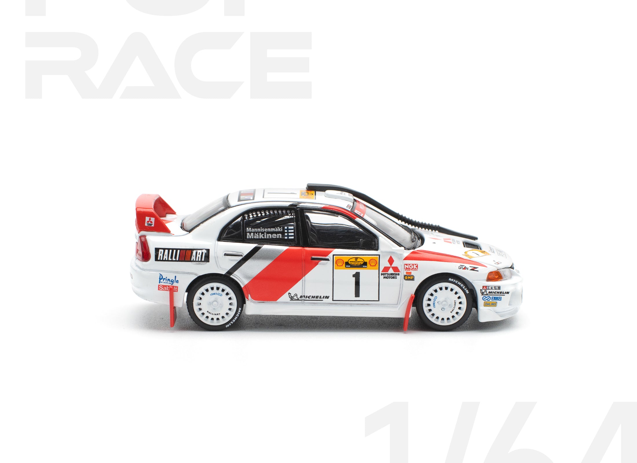 POP RACE 1/64 Mitsubishi lancer evolution iv safari rally kenya 1998