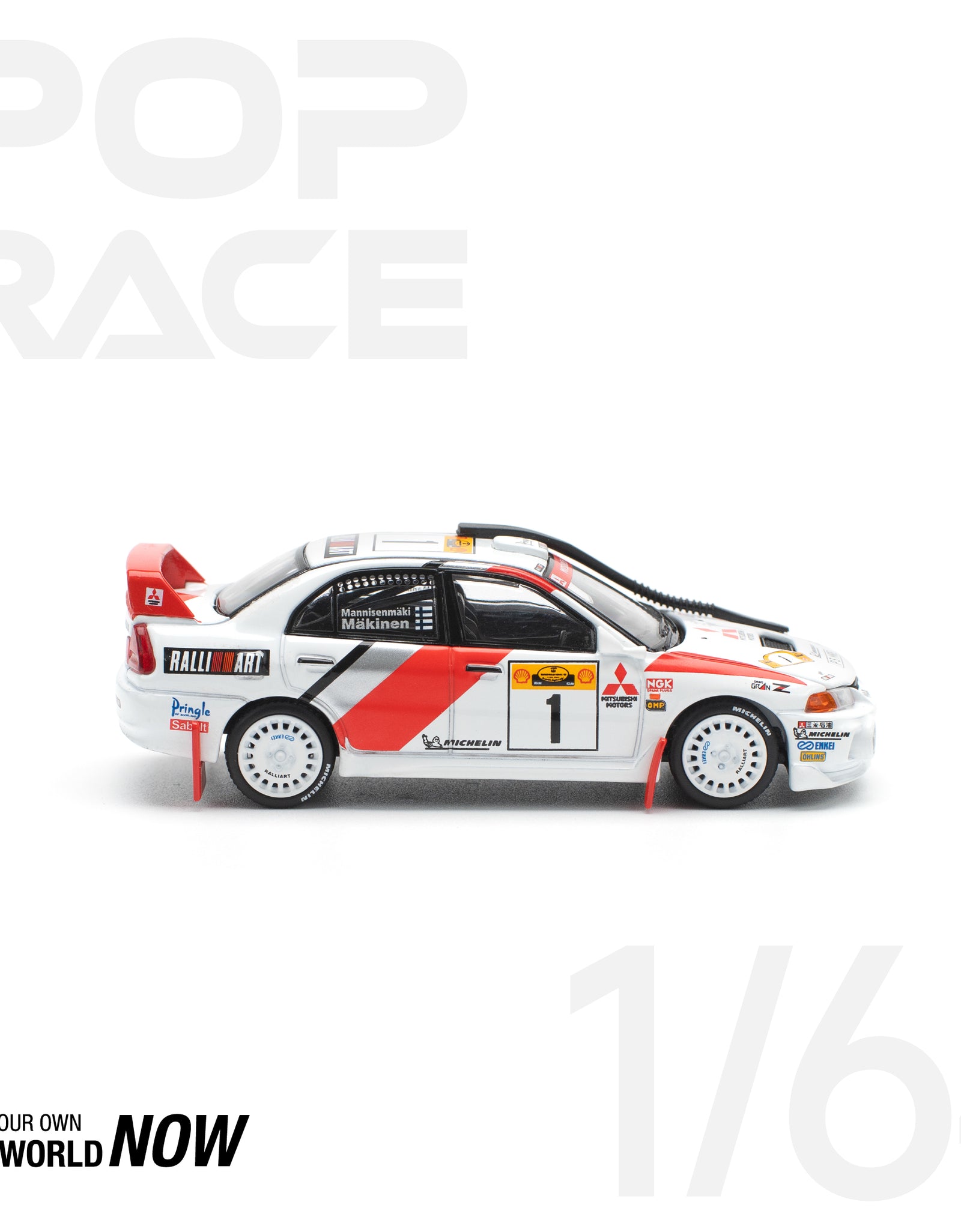 POPRACE 1/64 MITSUBISHI LANCER EVOLUTION IV SAFARI RALLY KENYA 1998