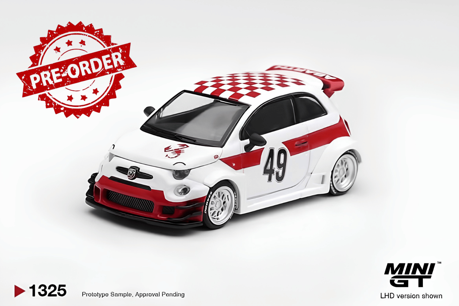 (Pre-order) Mini GT 1/64 #1325 Abarth 595 LB-WORKS x Abas Works 1000 Tribute LHD