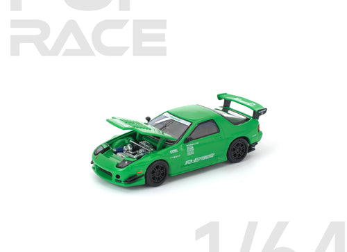 Load image into Gallery viewer, (Pre-order) POPRACE 1/64 MAZDA RX7 (FC3S) RE-AMEMIYA GREEN Model Car #PR640339
