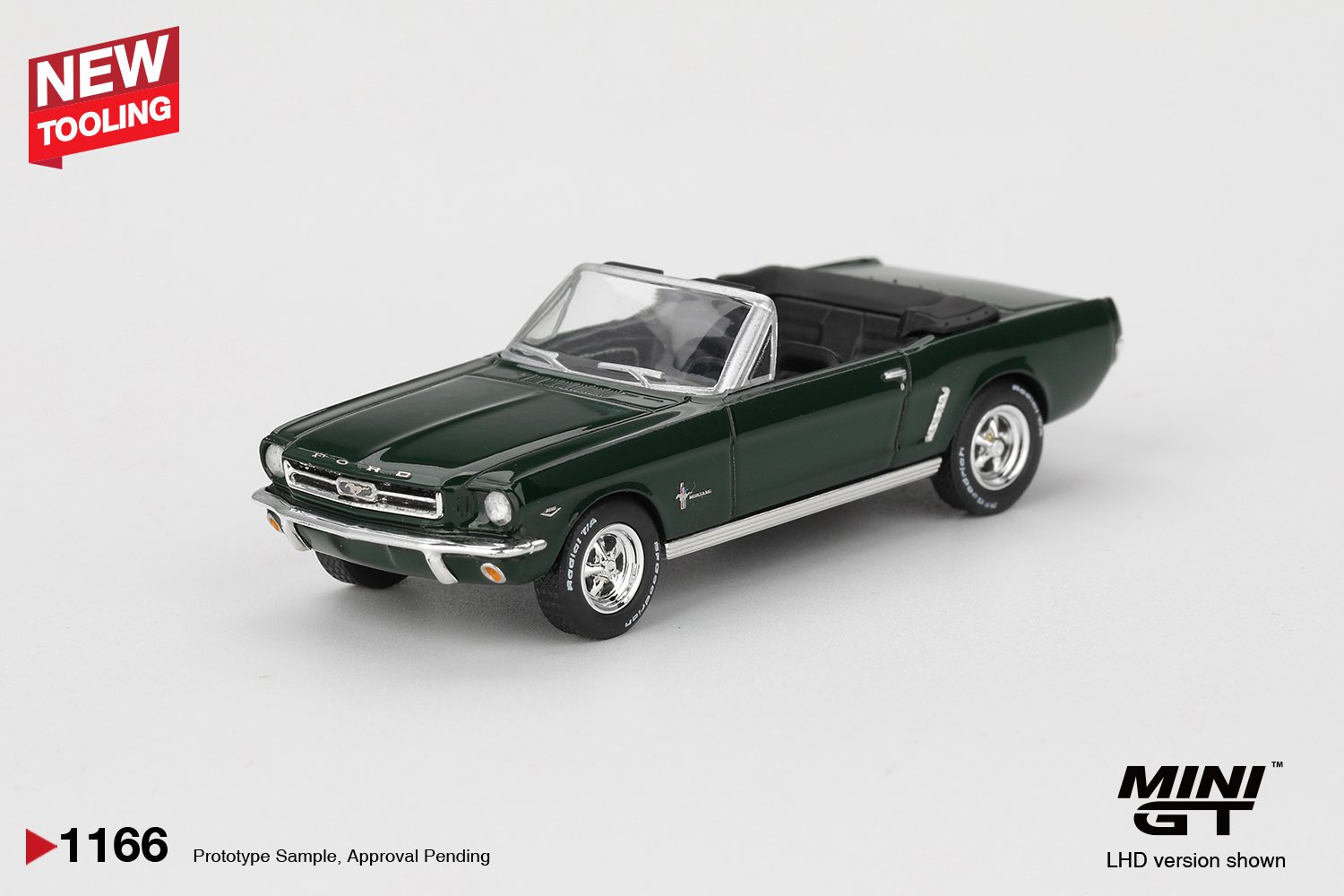 MINI GT #1166 Ford Mustang Convertible 1964 Highland Green Model Car