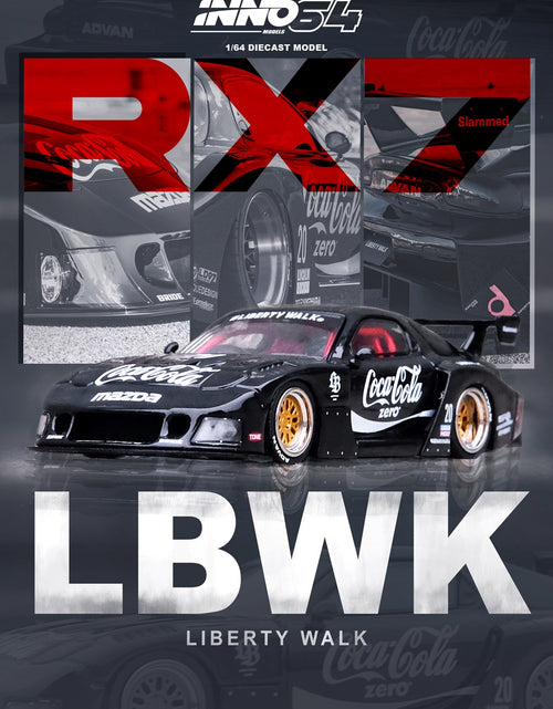 Load image into Gallery viewer, INNO64 X Tiny 1/64 MAZDA RX7 (FD3S) LB-SUPER SILHOUETTE - Coca Cola
