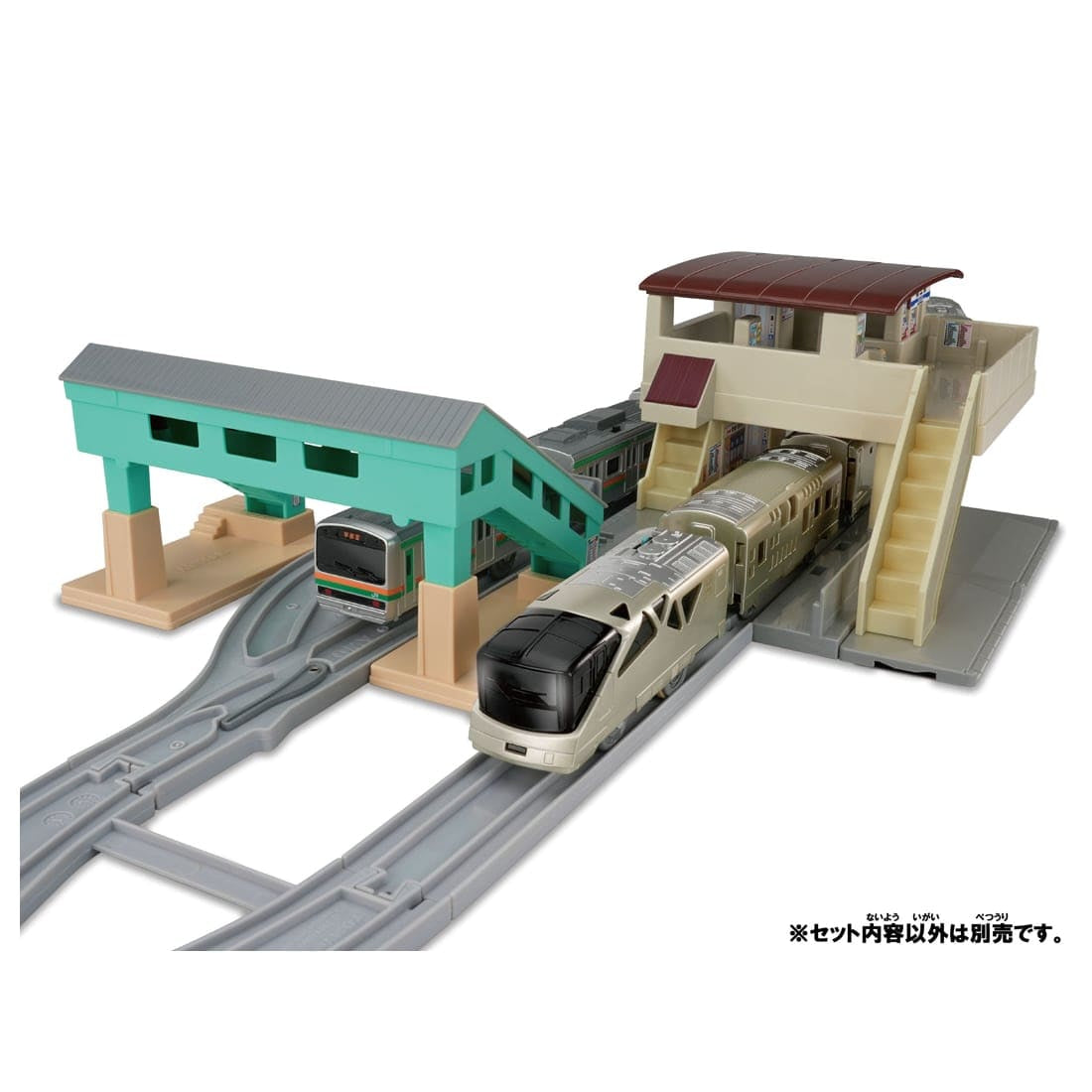 Takara Tomy Plarail Train Accessory Overhead Station & Bridge Over Railway Kit