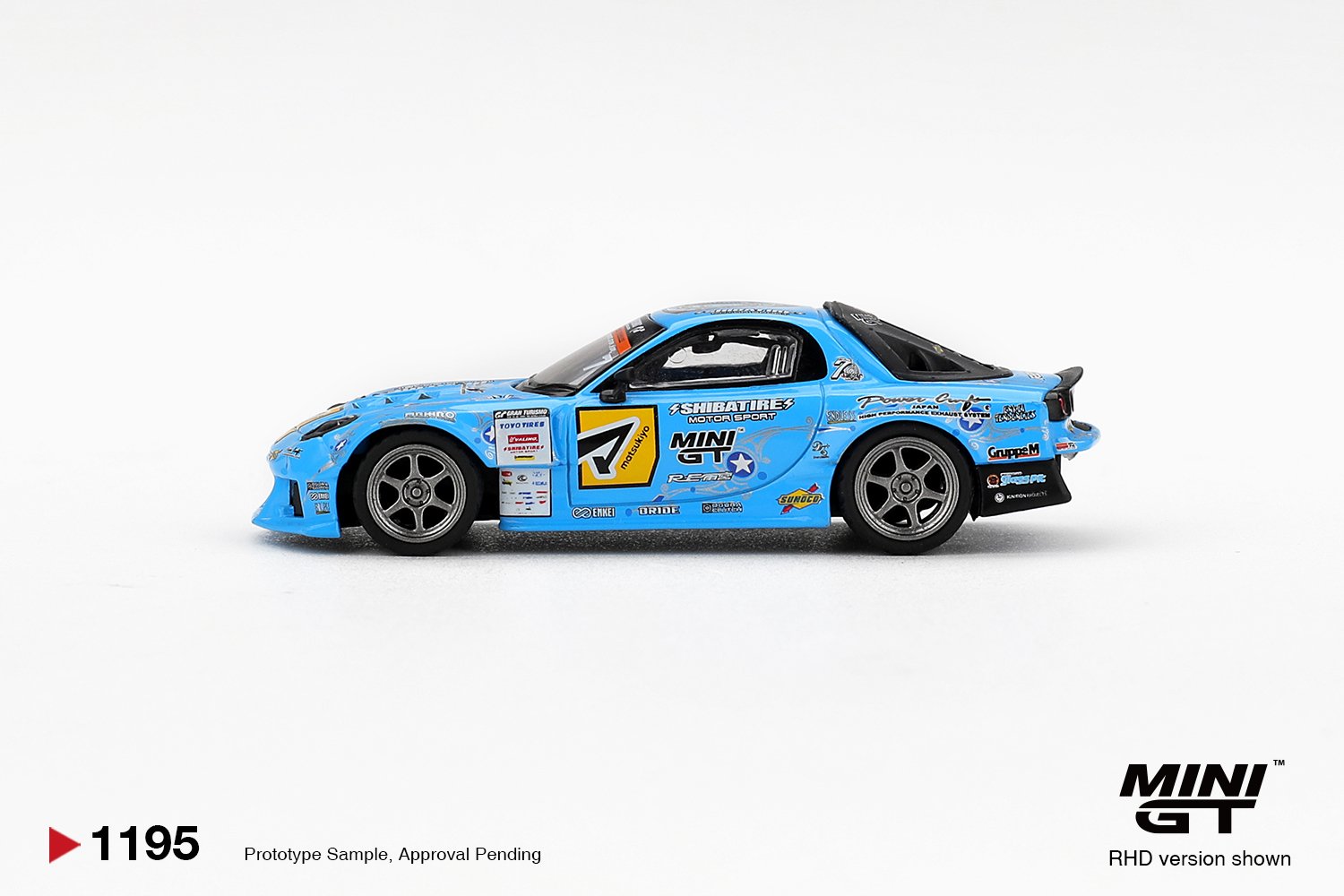 (Pre-order)MINI GT #1195 Mazda RX-7 RE-Amemiya 2025 D1GP Diecast Model Car