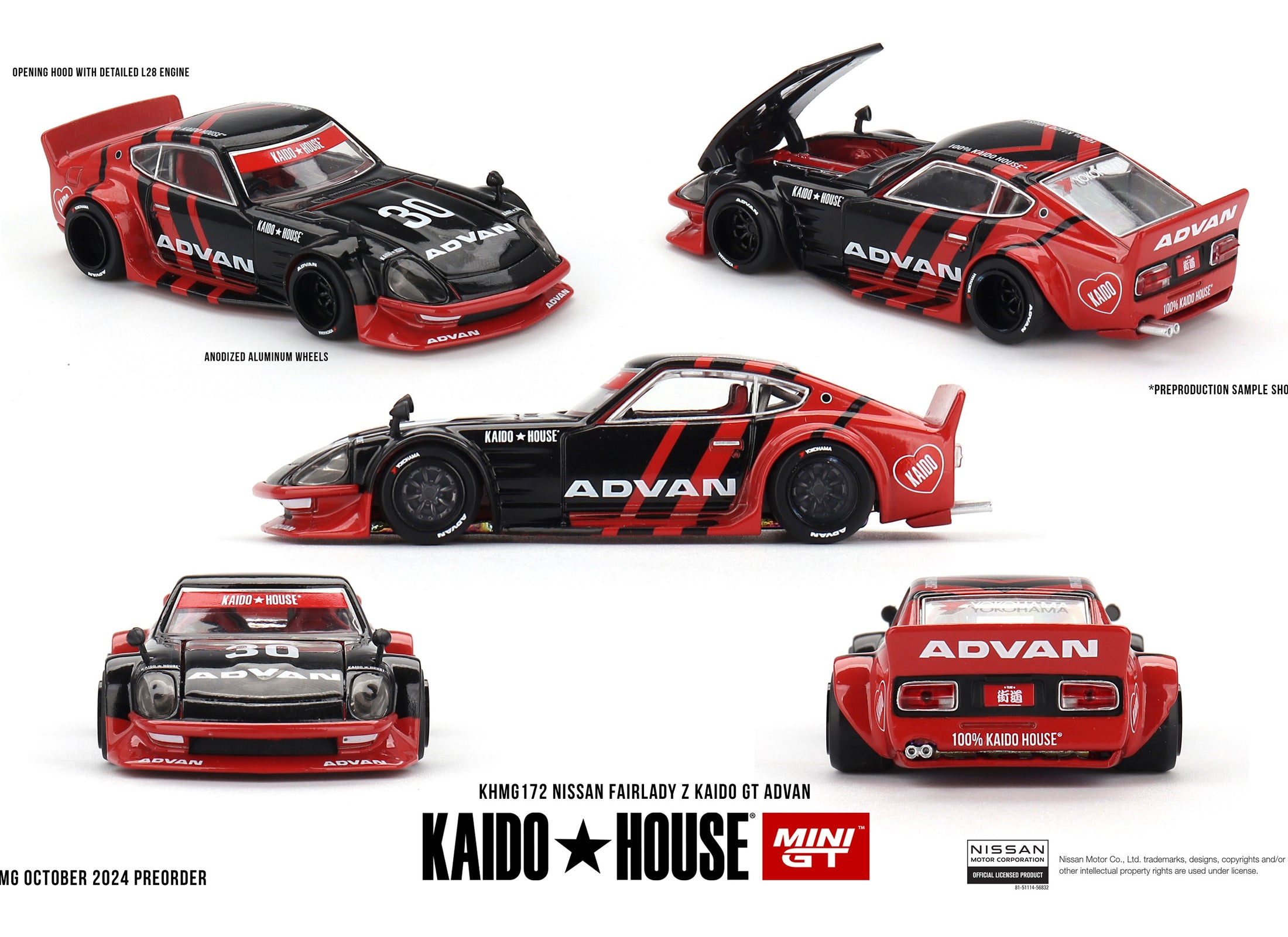 Kaido House X Mini GT 1/64 Nissan Fairlady Z Kaido GT ADVAN