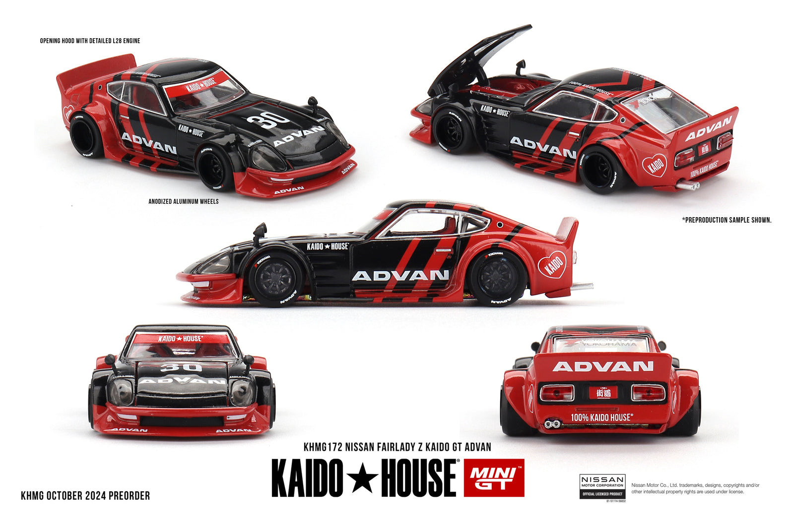 Kaido House X Mini GT 1/64 Nissan Fairlady Z Kaido GT ADVAN