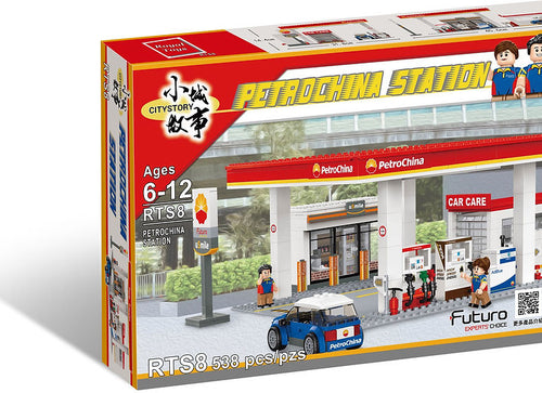 Load image into Gallery viewer, Royal Toys City Story RTS8 China Petroleum Gas Station Building Block 538pc
