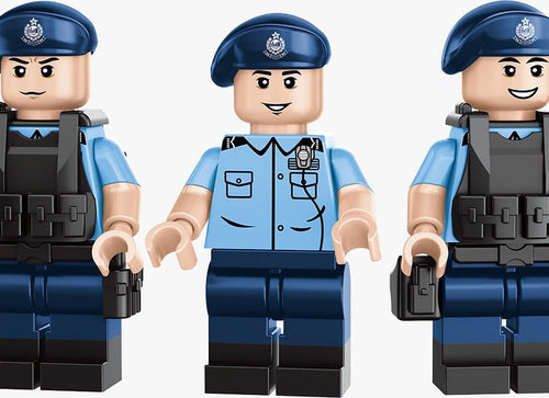 Load image into Gallery viewer, Royal Toys City Story RT72 Hong Kong Police Tactical Unit Coaster 18 Seats Carrier Block 460pc
