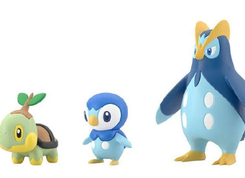 Load image into Gallery viewer, Bandai Pokemon scale world sinnoh region turtwig &amp; piplup &amp; prinplup w/o gum
