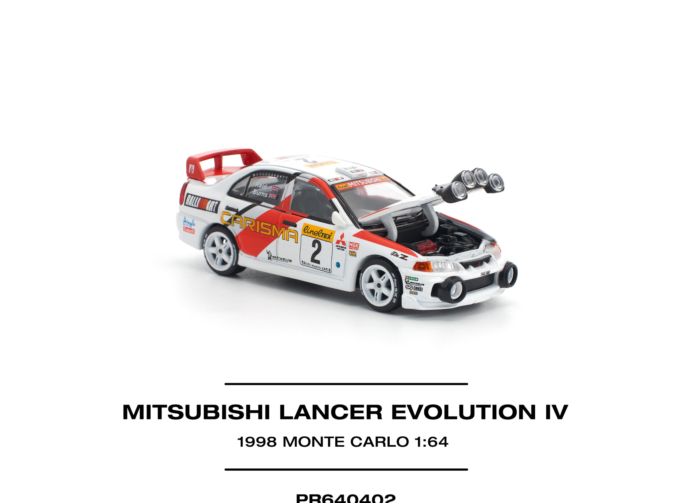 (Pre-order) POPRACE 1/64 MITSUBISHI LANCER EVOLUTION IV - 1998 MONTE CARLO RALLY