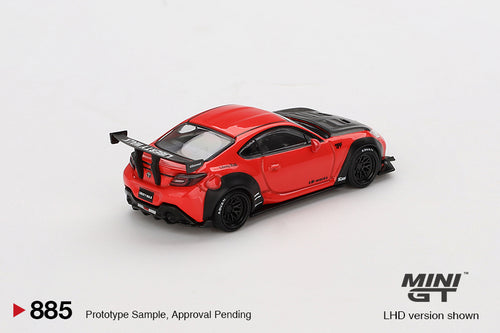 Load image into Gallery viewer, Mini GT #885 1/64 Toyota GR86 LB Nation Red LHD Diecast Model Car
